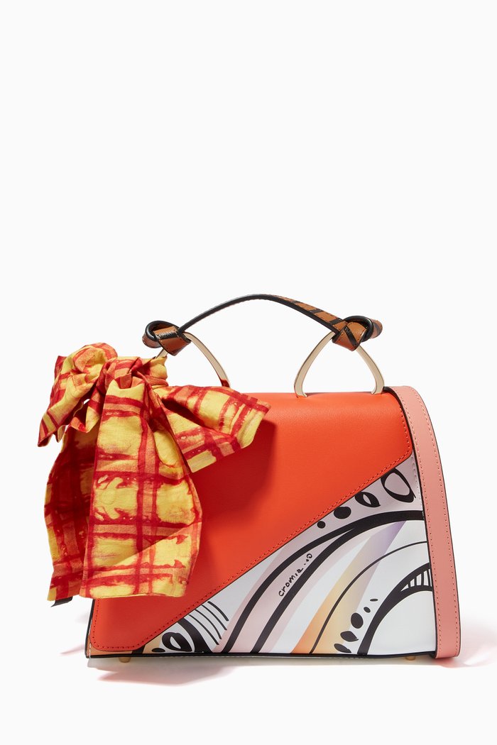 

Ergobando Handbag in Calfskin Leather, Orange