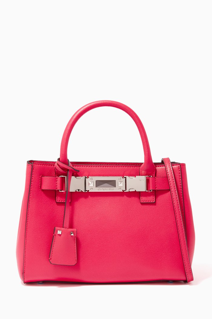 

Small Sapphire Handbag in Micro-grain Calfskin, Pink