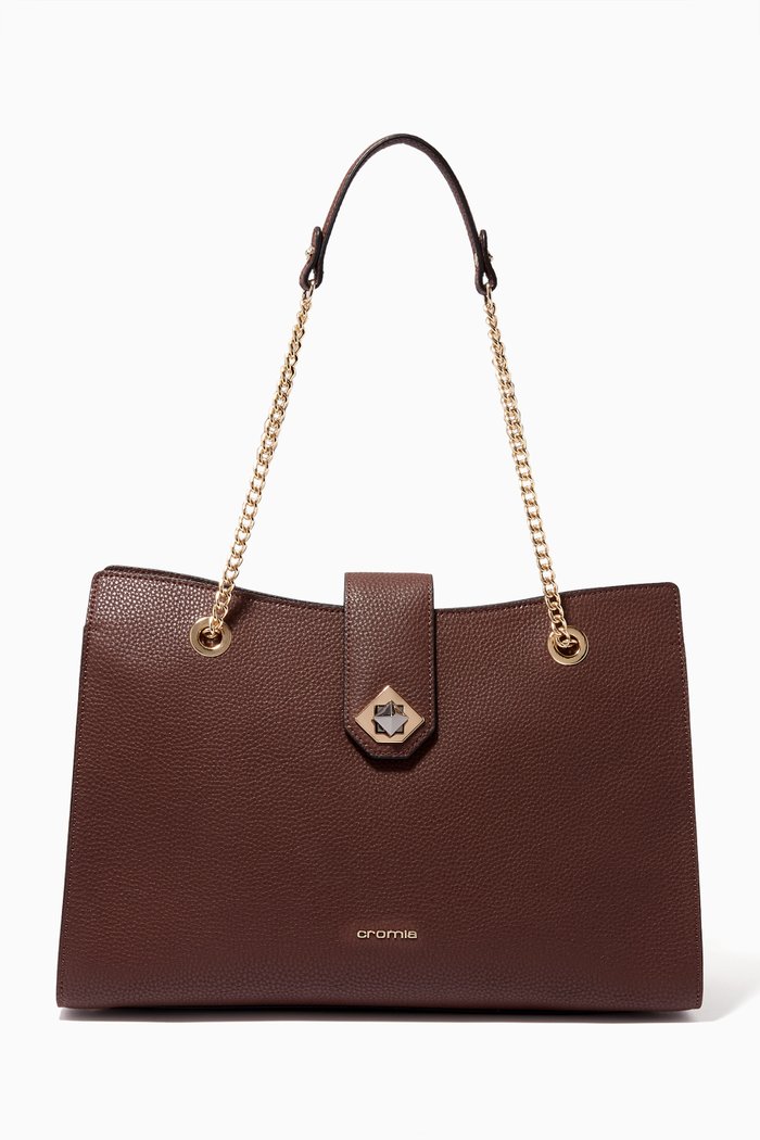

Salvia Handbag in Grainy Calfskin Leather, Brown