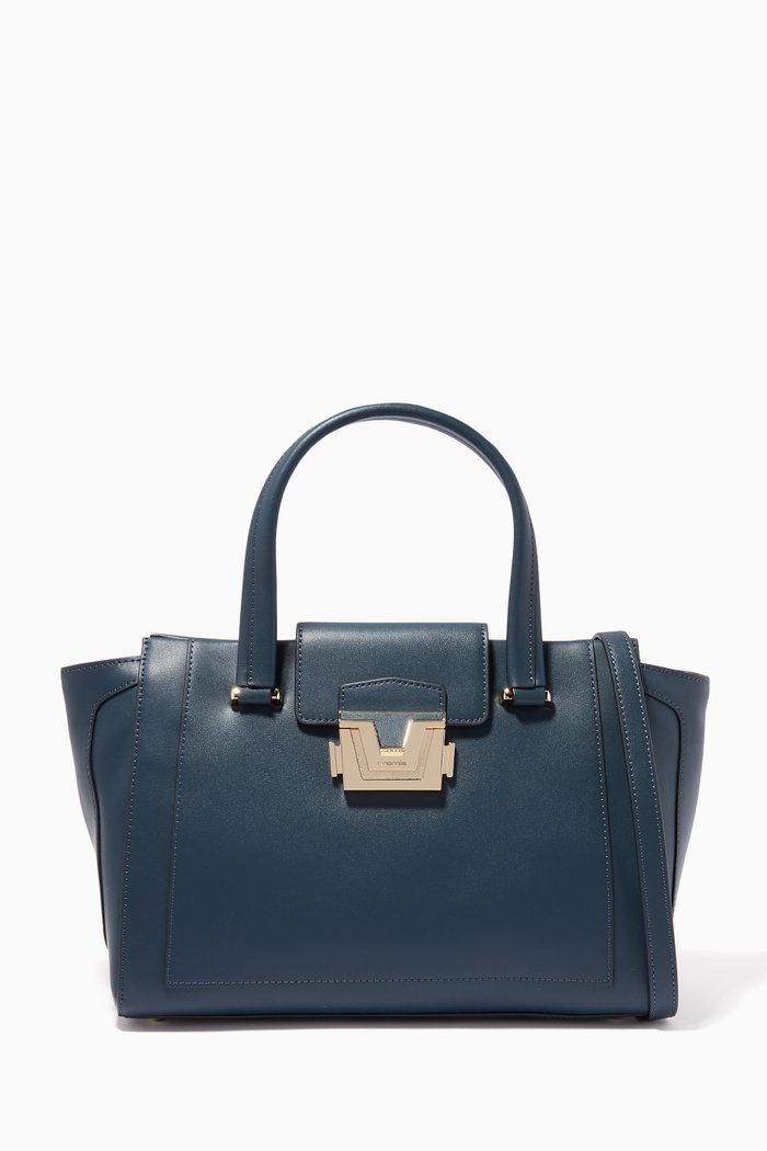 

Erica Handbag in Calfskin Leather, Blue