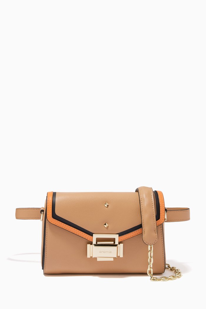 

Ginger Beltbag in Micro-grain Calfskin Leather, Brown