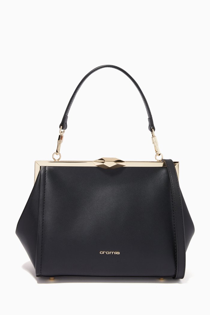 

Iris Crossbody in Calfskin Leather, Black