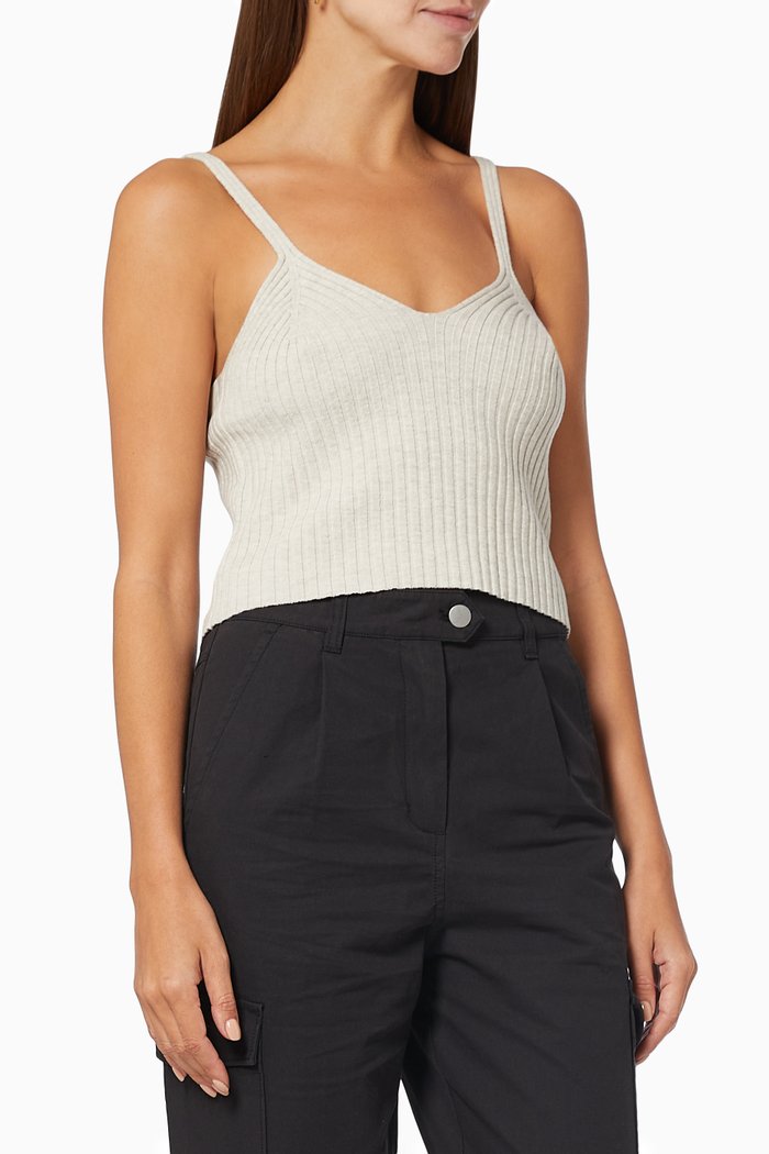 

Corset Tank Top in Rib knit, Grey