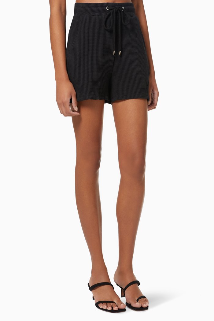 

Stark Shorts in Waffle Knit, Black