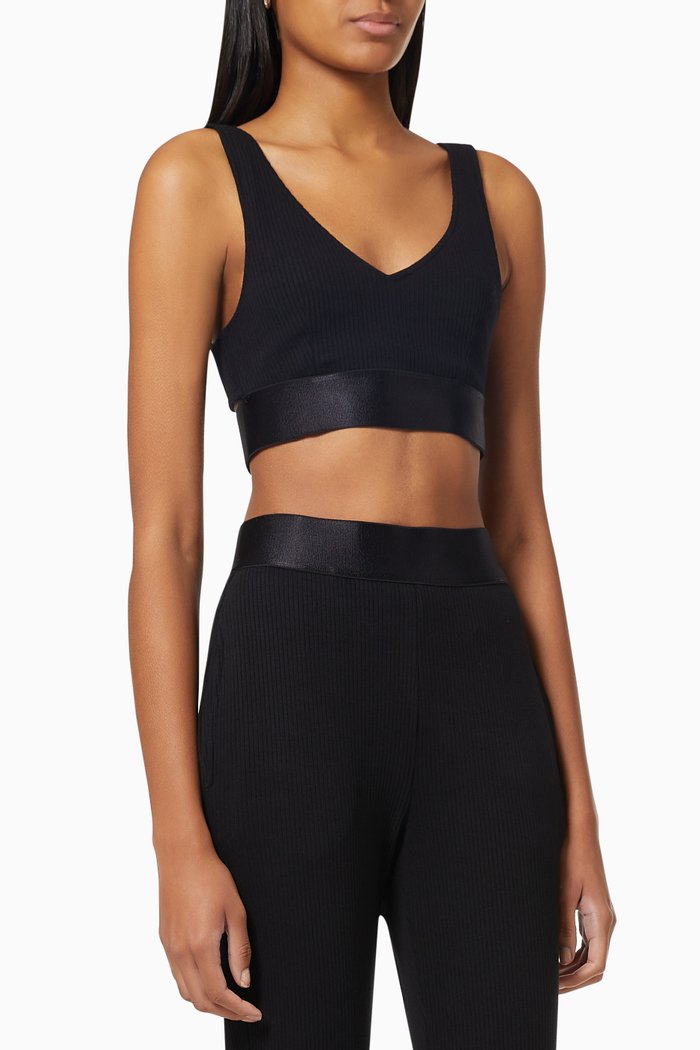 

Elastic Bralette in Alloy Rib-knit, Black