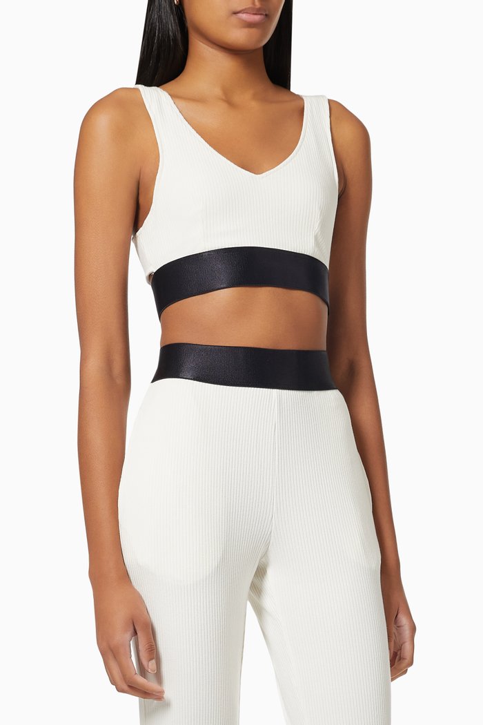 

Elastic Bralette in Alloy Rib-knit, Neutral