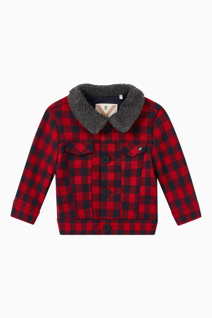 

Checked Jacket in Cotton, Blue