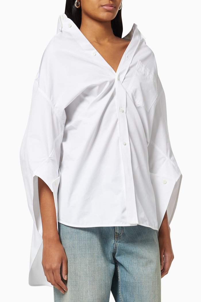 

Twisted Shirt in Cotton Poplin, White
