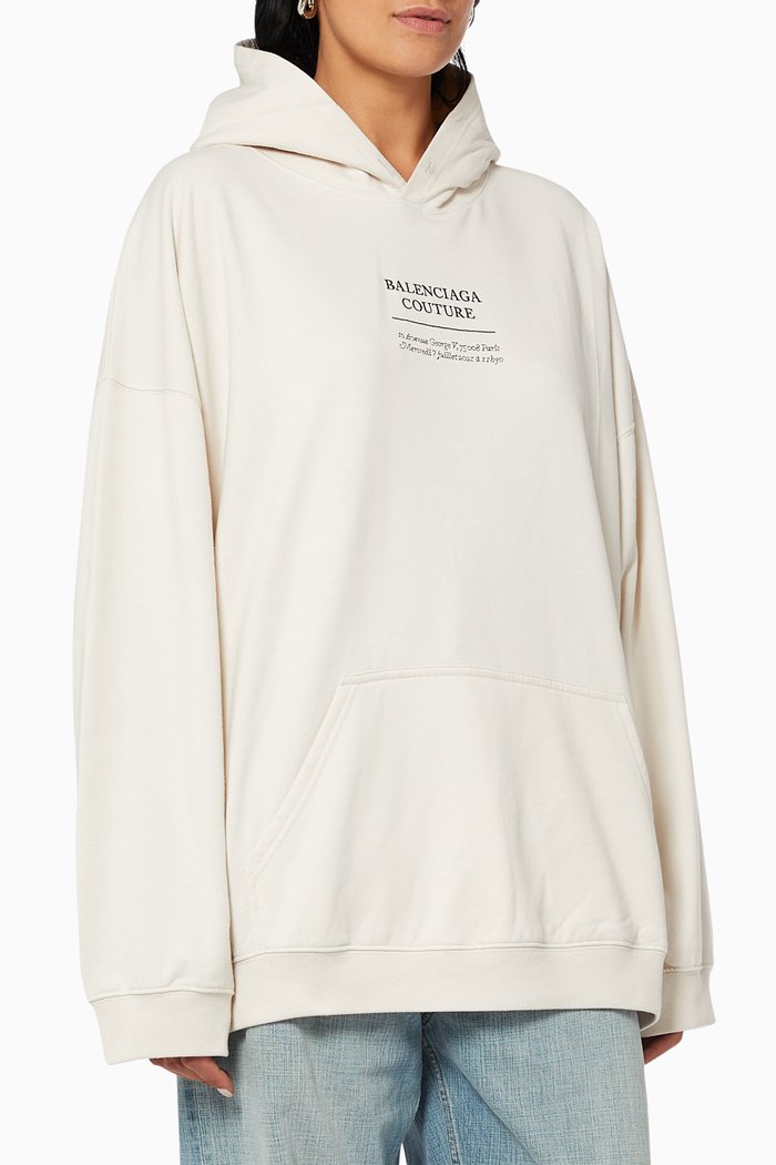 

Couture Boxy Hoodie in Jersey, White