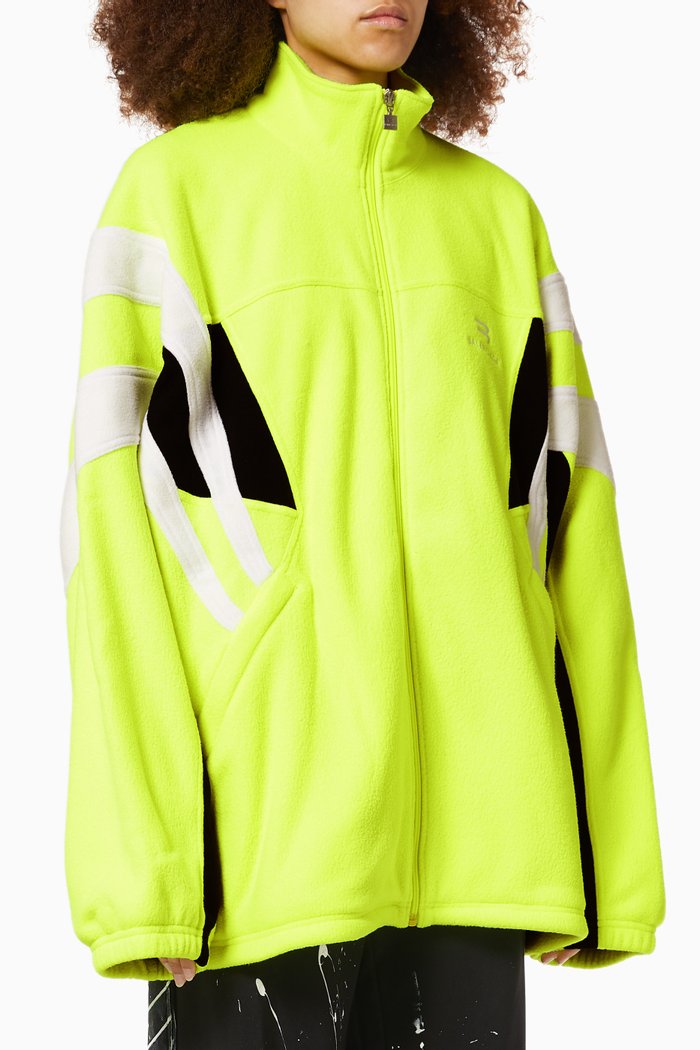 Sporty B Cosy Tracksuit Jacket in Double Brushed Fleece, Yellow