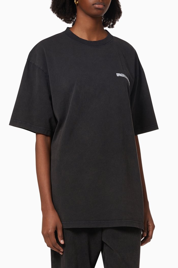 

Turn Logo T-shirt in Organic Vintage Jersey, Black