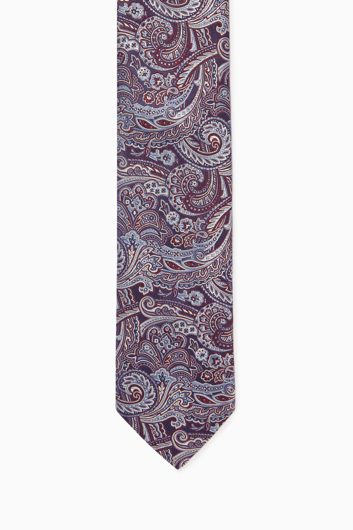 

Paisley Print Tie in Silk, Purple