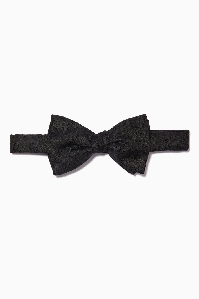 

Paisley Bow Tie in Silk, Black