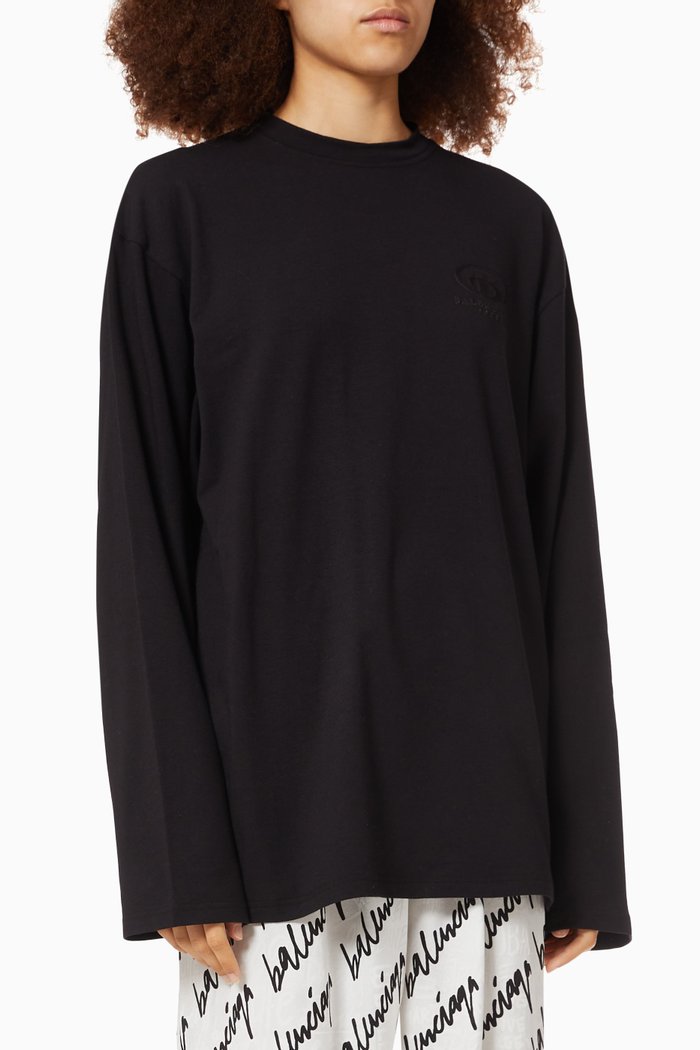 

Spa Pyjama T-shirt in Cotton Jersey, Black