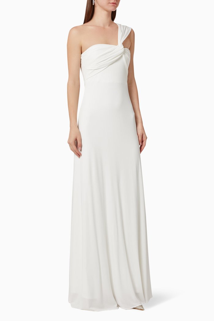 

Blaine Twist Gown in Jersey, White
