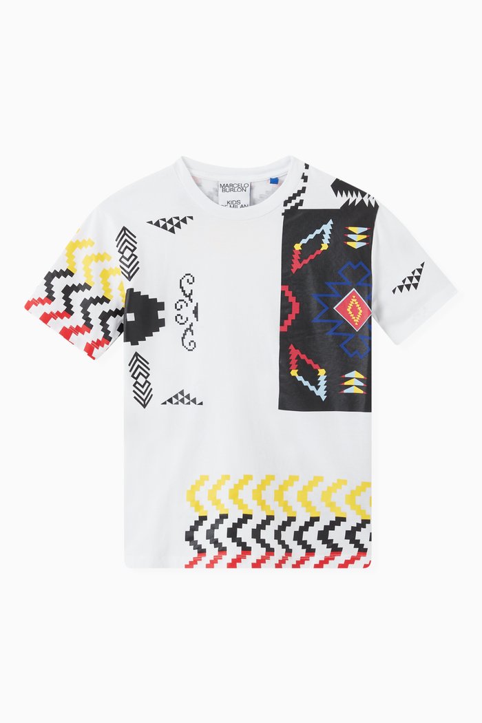 

Patchwork Folk T-shirt in Cotton Jersey, Multicolour