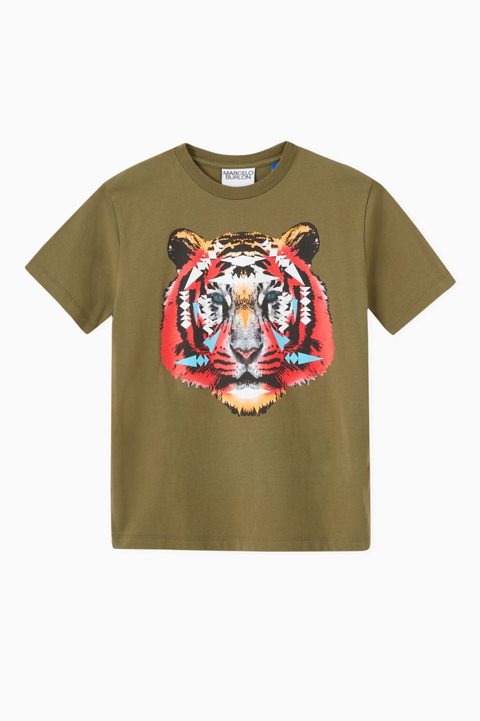 Tiger T-shirt in Cotton Jersey, Green