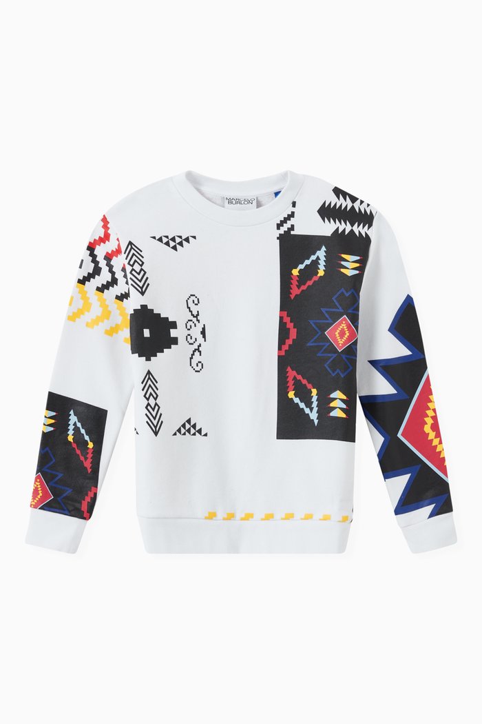 

Patchwork Folk Sweatshirt in Cotton Jersey, Multicolour