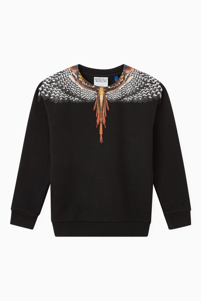 

Wings Sweatshirt in Cotton Jersey, Black