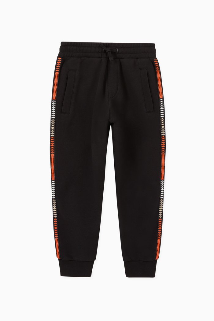 

Cross Tape Sweatpants in Cotton Jersey, Black