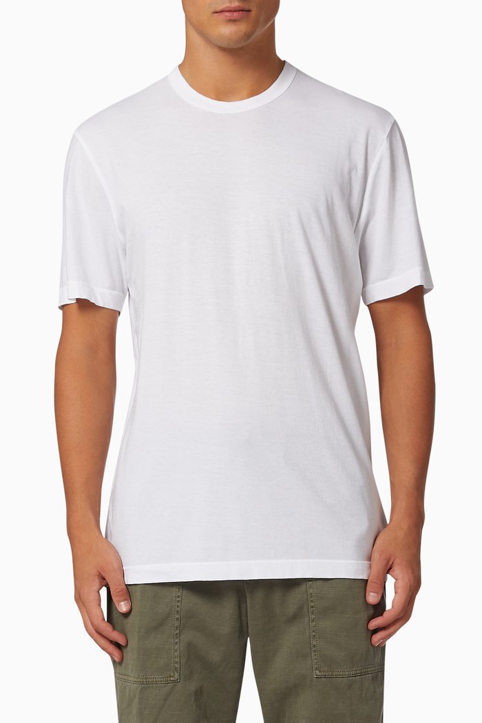 

Short Sleeve Crew T-shirt in Jersey, White