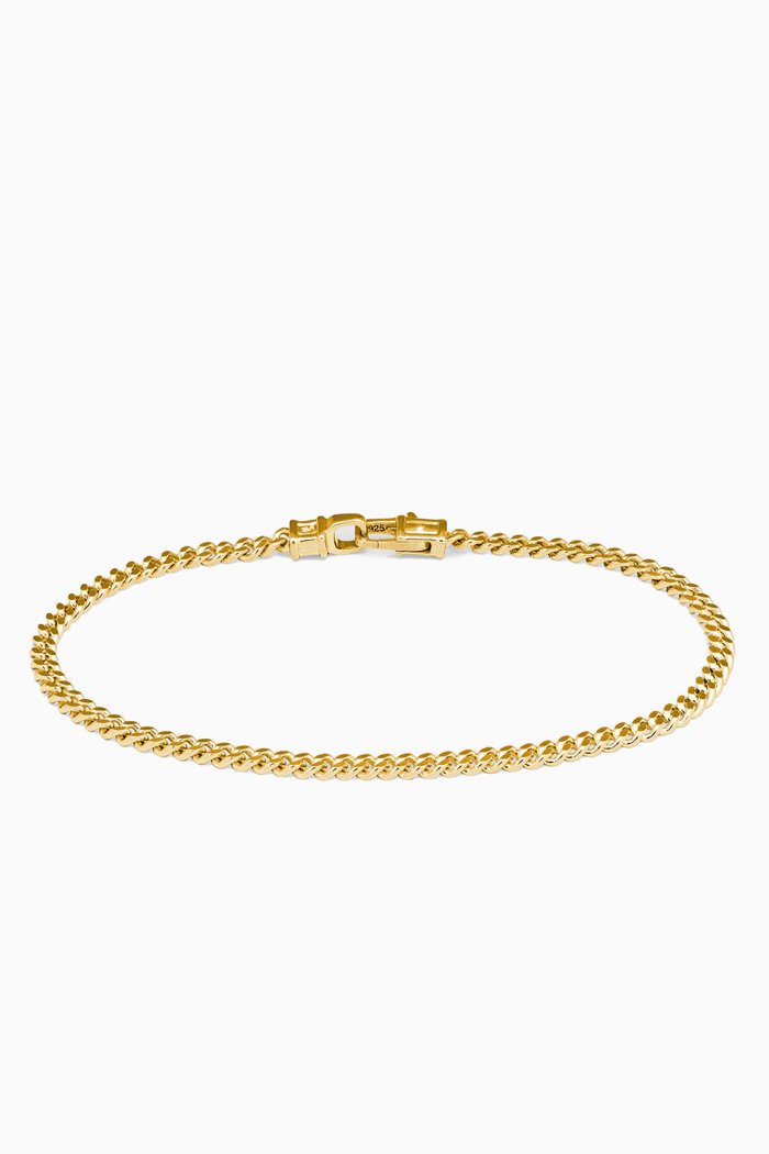 

Curb Bracelet M in 9kt Gold Plated Silver