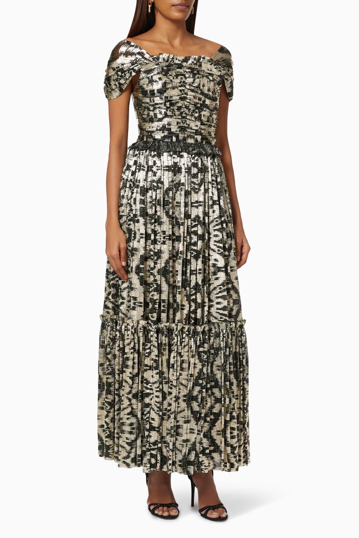 

Ruched Tiered Dress, Black