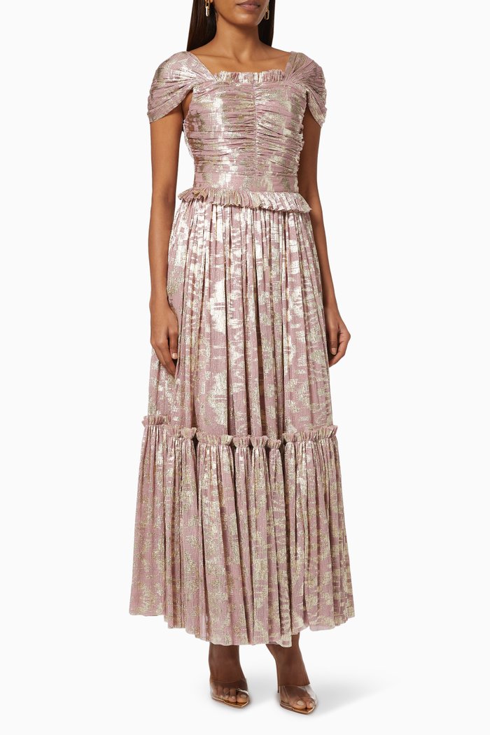 

Ruched Tiered Dress, Pink