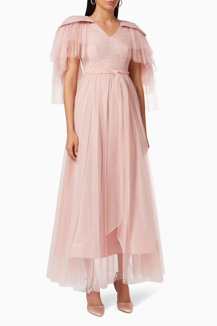 

Belted Dress in Tulle, Pink
