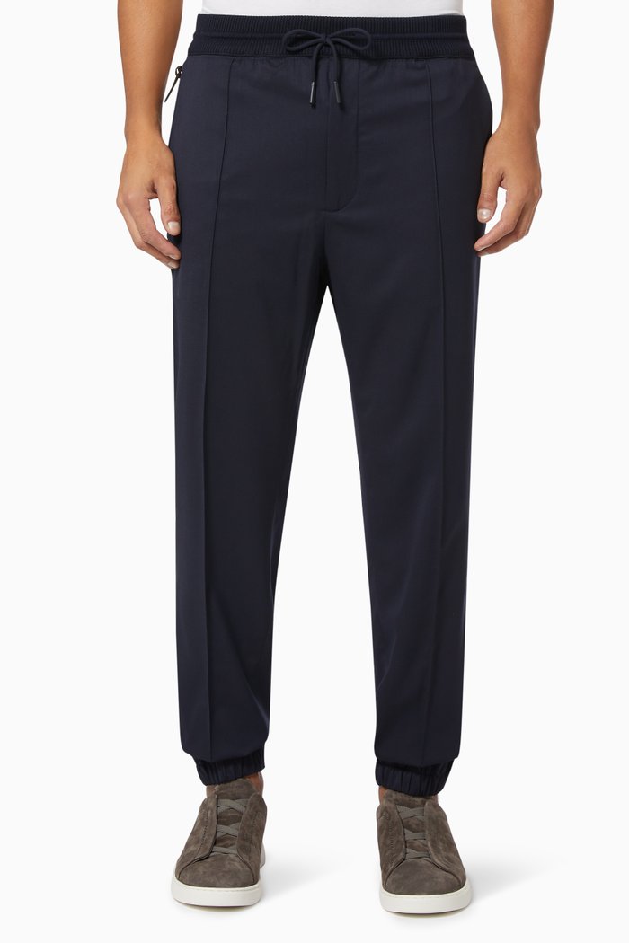 

High Performance Packaway Joggers in Wool, Blue