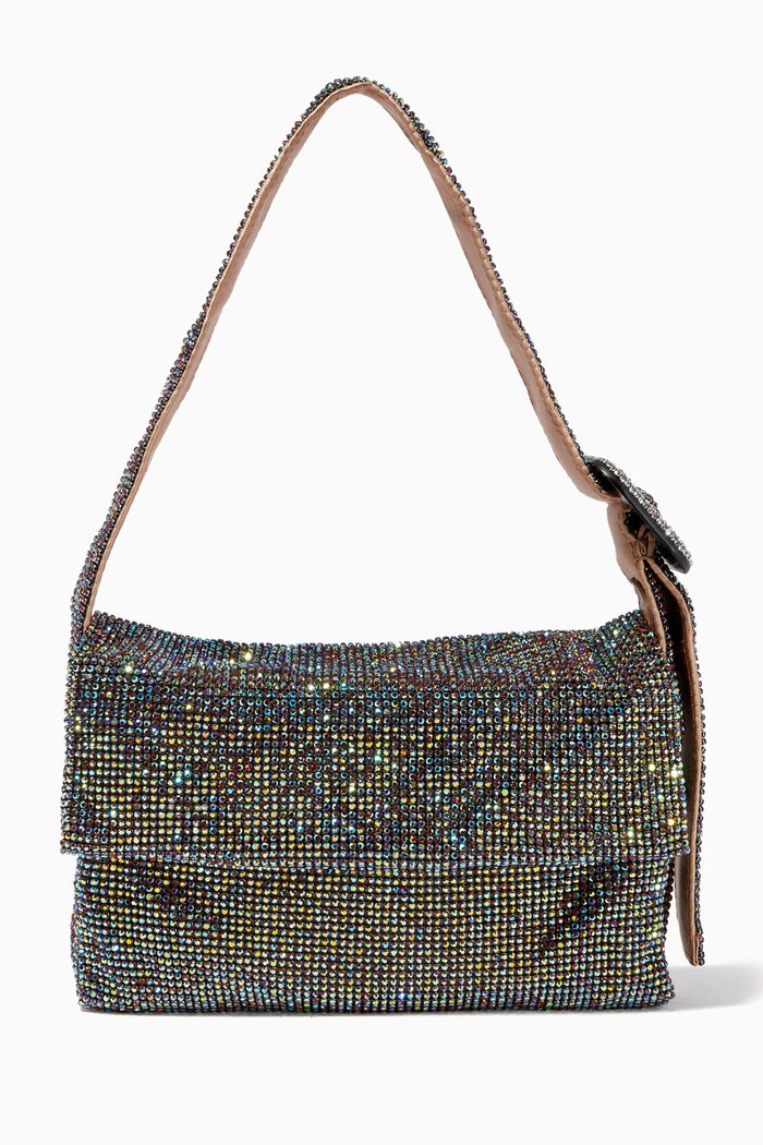 

Vitty Mignon Shoulder Bag in Crystal Mesh Rhinestones, Silver