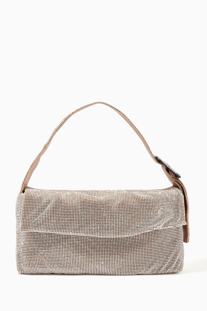 

Vitty La Grande Shoulder Bag in Crystal Mesh Rhinestones, White