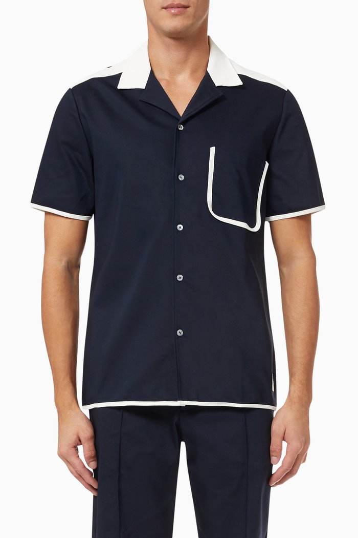 

Lincoln Shirt in Stretch Dobby, Blue