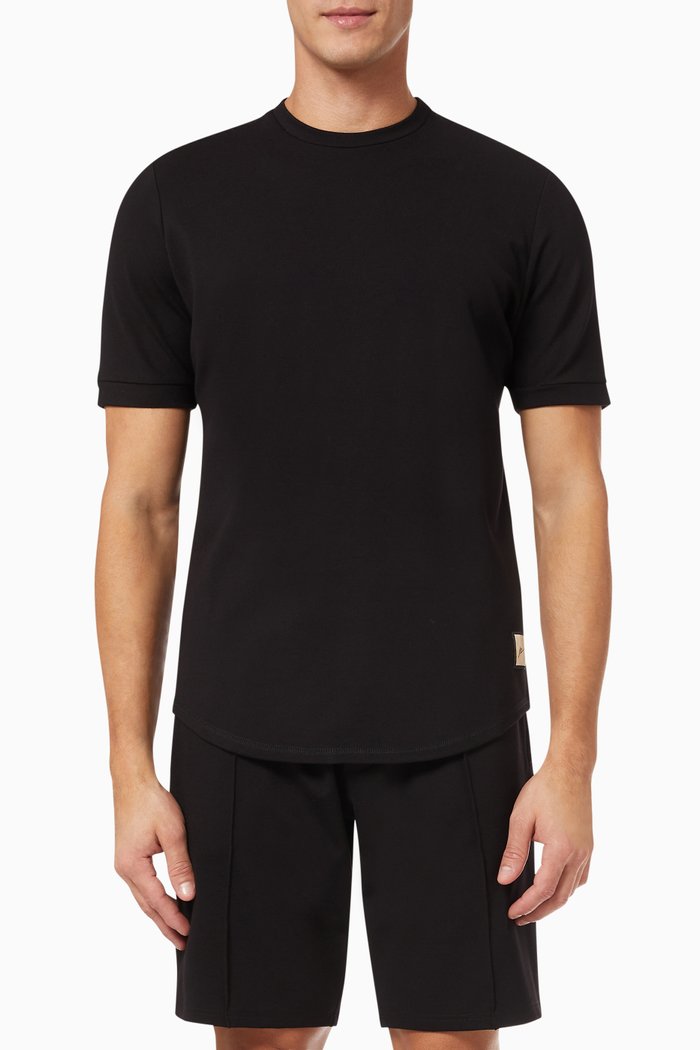 

Belmont Slim Fit T-Shirt in Double Knit Jersey, Black