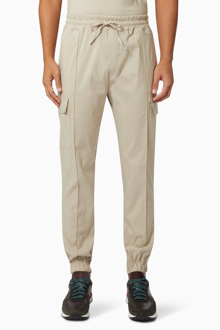 

Salvatore Cargo Trousers in Stretch Fabric, Neutral