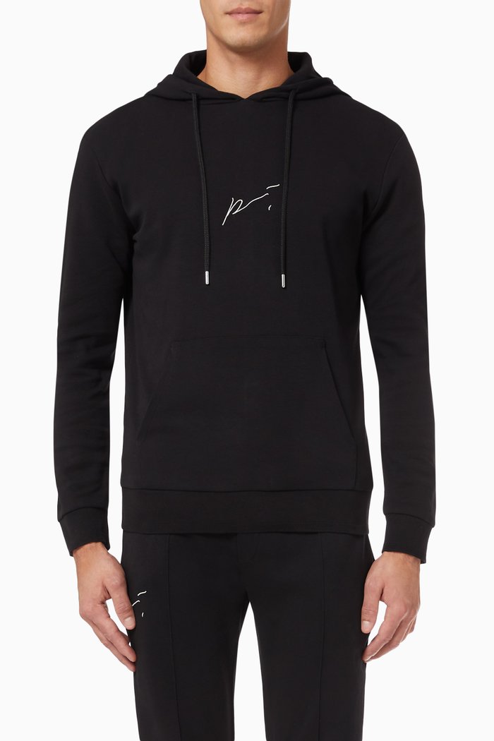 

Signature Logo Hoodie in Jersey, Black