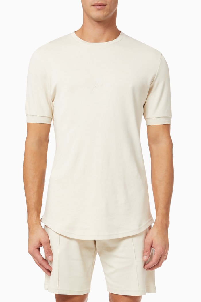 Signature Logo Slim Fit T-shirt in Jersey, Neutral
