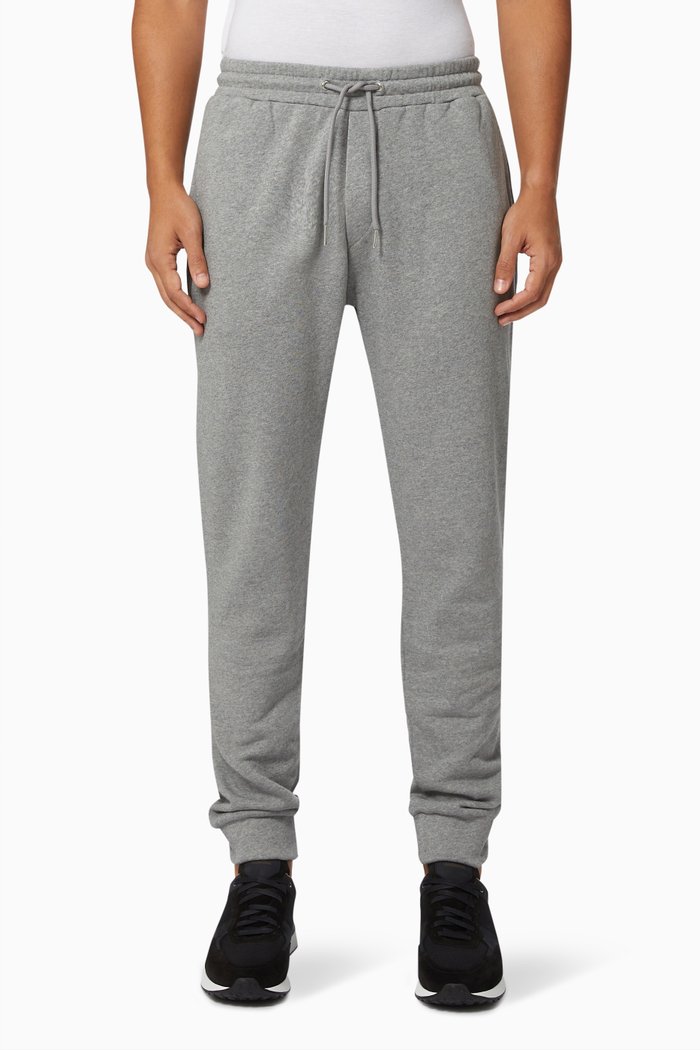 

Tri Logo Slim Fit Joggers in Cotton Jersey, Grey