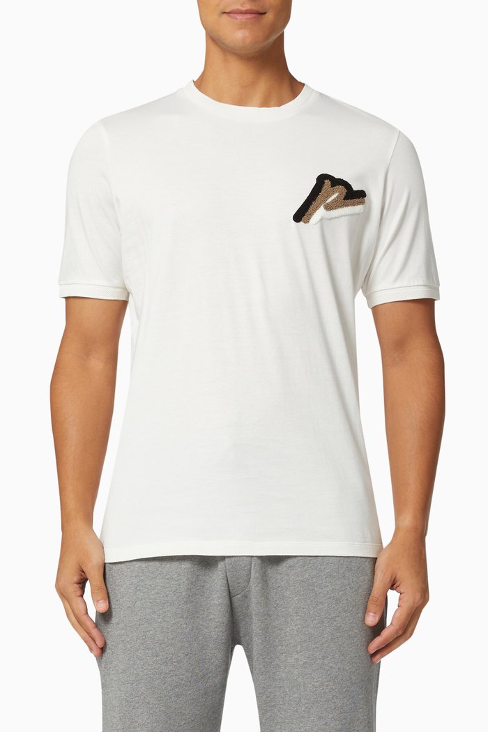 Tri Logo Slim Fit T-shirt in Cotton Jersey, Neutral