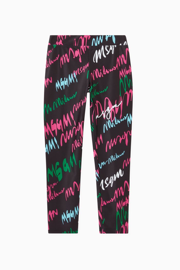 

Printed Leggings in Lycra, Black