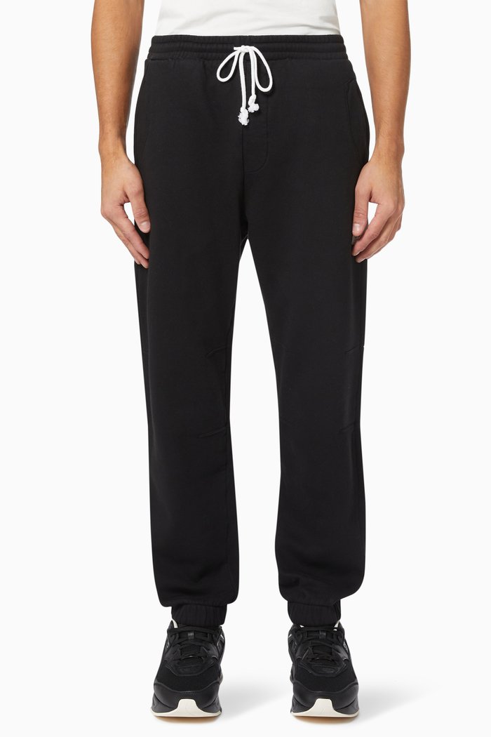 Straight Leg Sweatpants in Cotton, Black