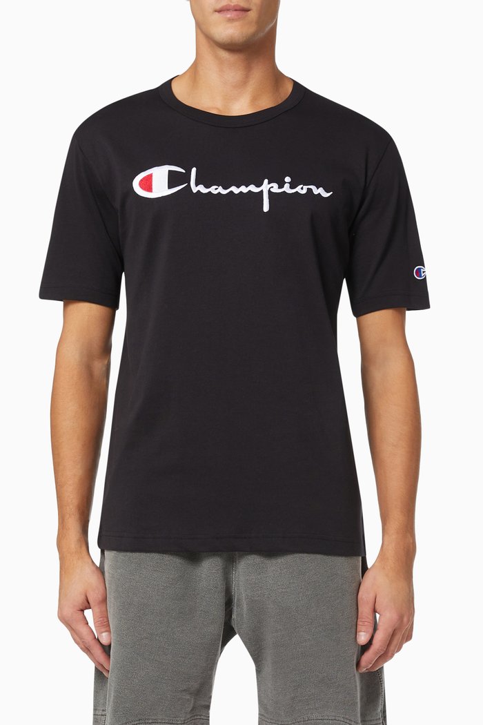 

Crewneck T-Shirt in Cotton, Black