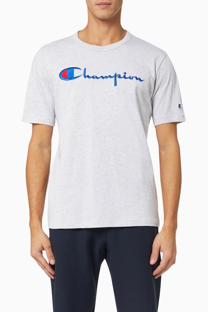 Crewneck T-Shirt in Cotton, Grey