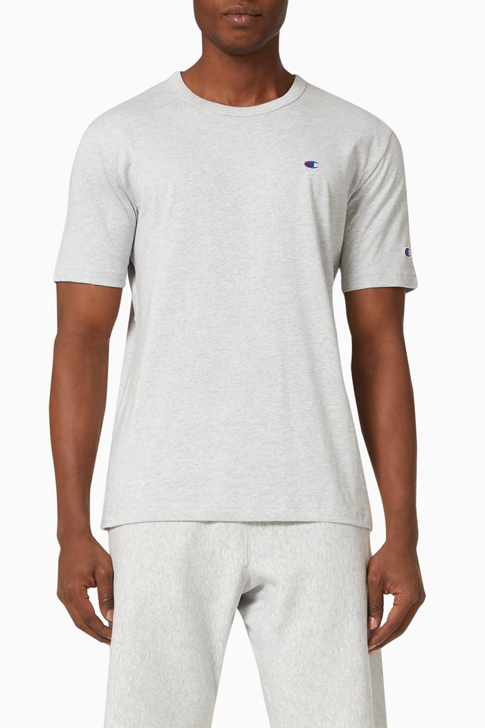

Small Logo Crewneck T-Shirt in Cotton, Grey