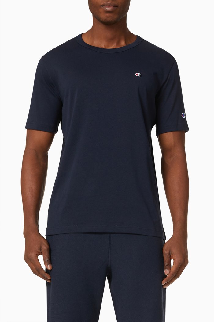 

Small Logo Crewneck T-Shirt in Cotton, Blue