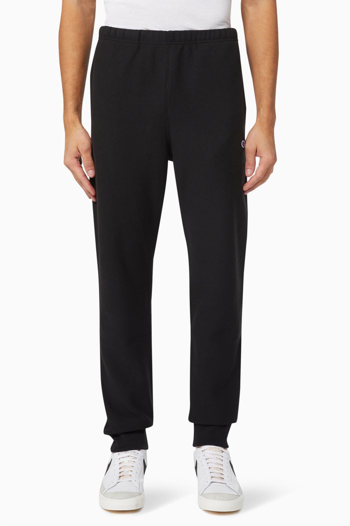 

Rib Cuff Pants in Cotton, Black