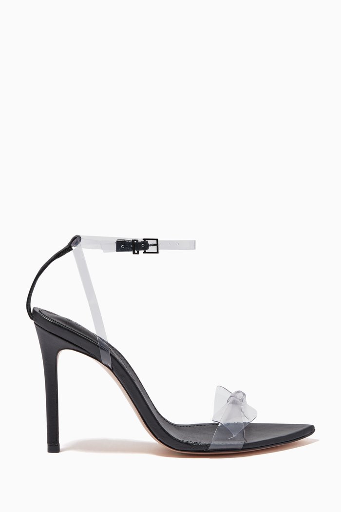 

Elyda Sandals in Plexi & Nappa Leather, Black