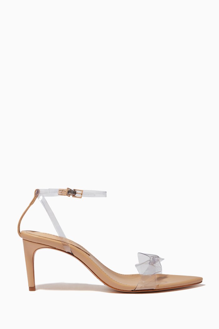 

Aydah Sandals in Plexi & Nappa Leather, Neutral