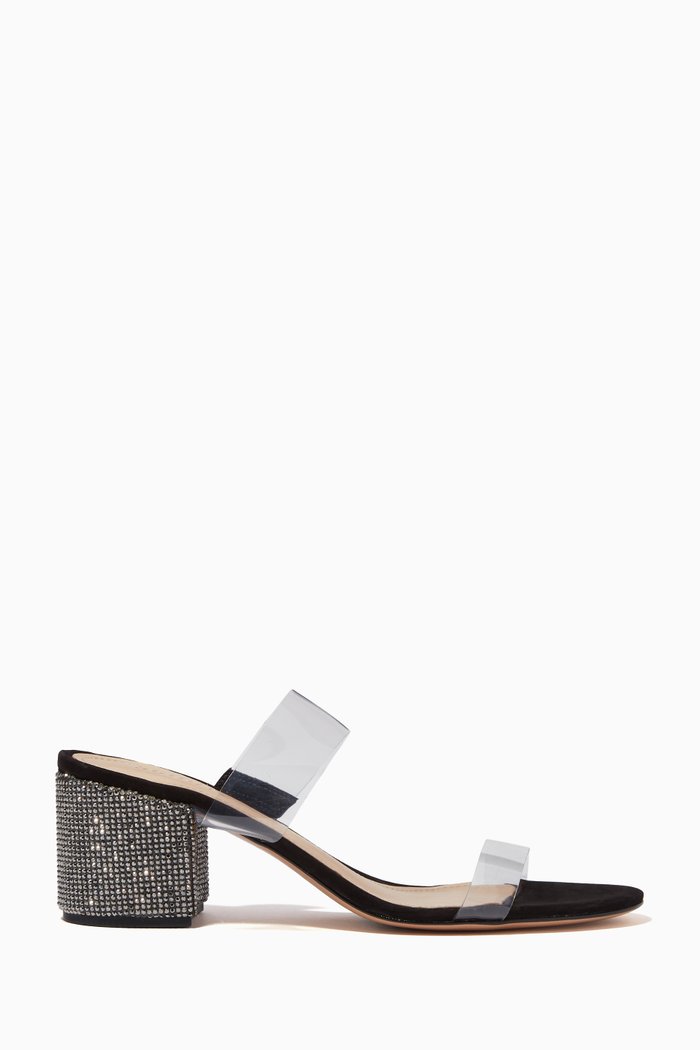 

Victoire Crystal Sandals in Leather, Black