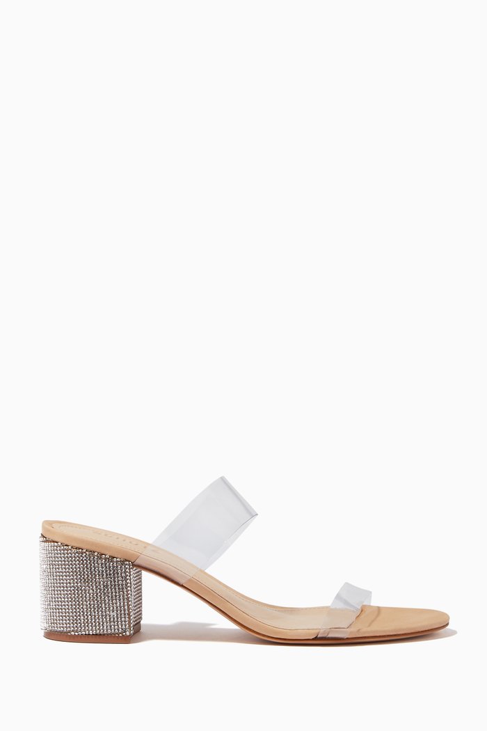 

Victoire Crystal Sandals in Leather, Neutral